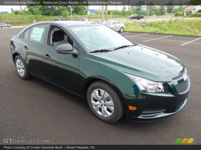 Rainforest Green Metallic / Jet Black/Medium Titanium 2014 Chevrolet Cruze LS