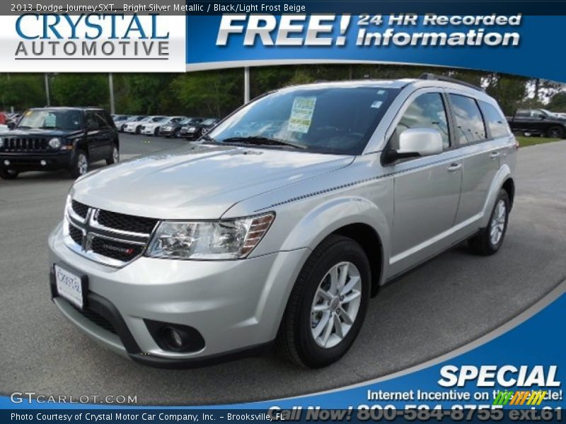 Bright Silver Metallic / Black/Light Frost Beige 2013 Dodge Journey SXT
