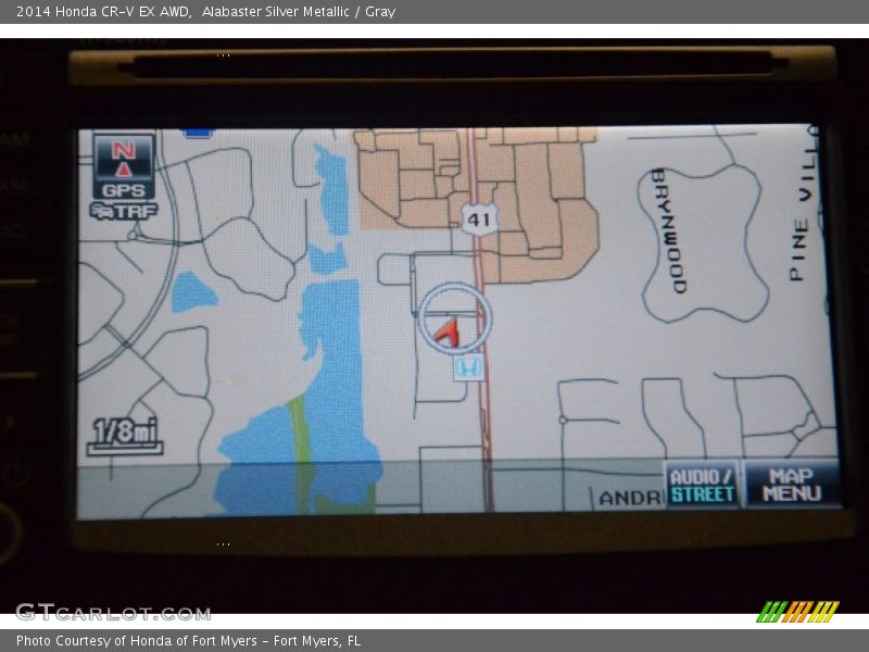 Alabaster Silver Metallic / Gray 2014 Honda CR-V EX AWD