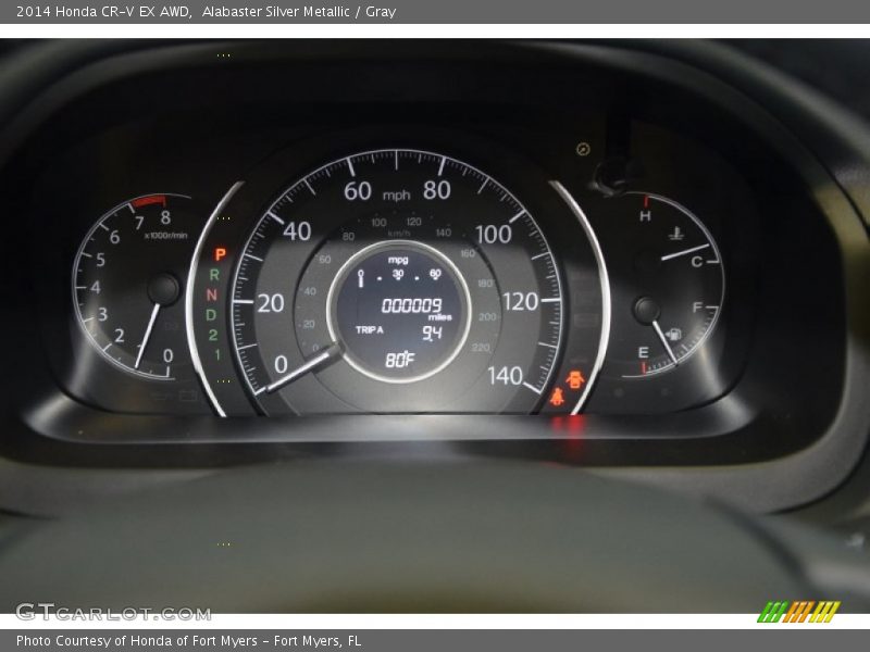 Alabaster Silver Metallic / Gray 2014 Honda CR-V EX AWD