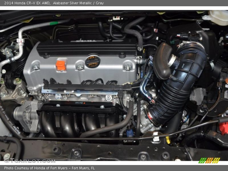 Alabaster Silver Metallic / Gray 2014 Honda CR-V EX AWD