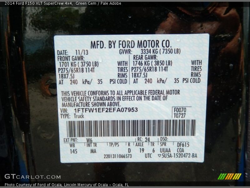 Green Gem / Pale Adobe 2014 Ford F150 XLT SuperCrew 4x4