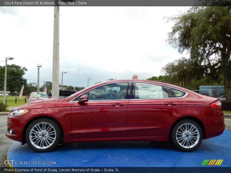 Ruby Red / Dune 2014 Ford Fusion SE EcoBoost