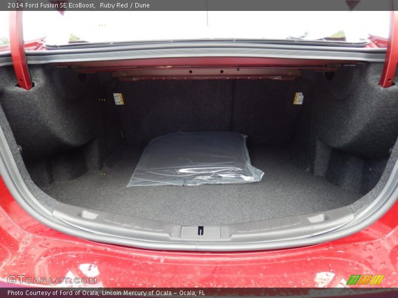 Ruby Red / Dune 2014 Ford Fusion SE EcoBoost
