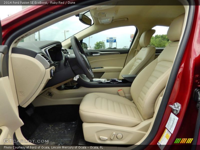 Ruby Red / Dune 2014 Ford Fusion SE EcoBoost