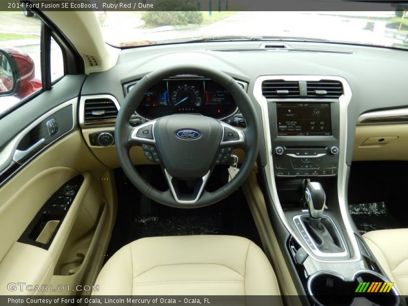 Ruby Red / Dune 2014 Ford Fusion SE EcoBoost