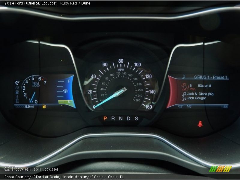 Ruby Red / Dune 2014 Ford Fusion SE EcoBoost