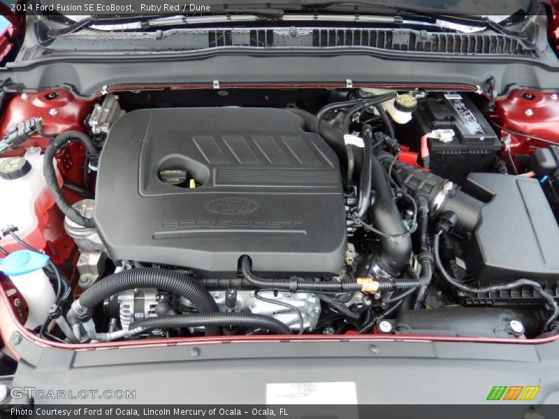 Ruby Red / Dune 2014 Ford Fusion SE EcoBoost