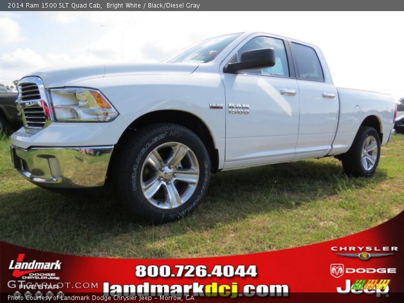 Bright White / Black/Diesel Gray 2014 Ram 1500 SLT Quad Cab