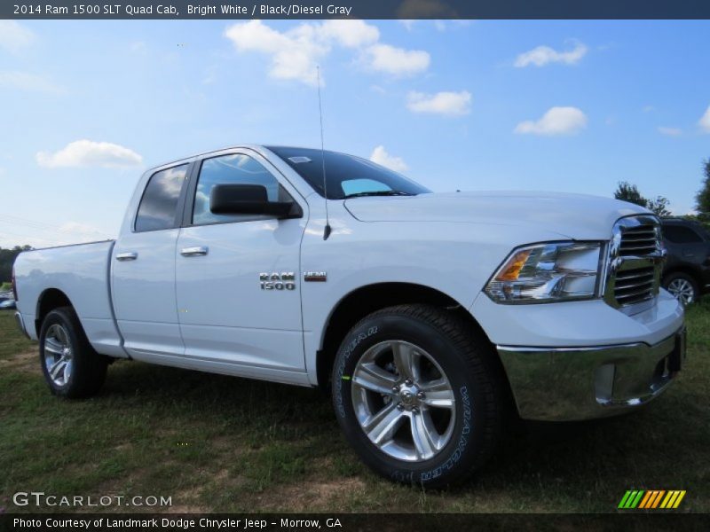 Bright White / Black/Diesel Gray 2014 Ram 1500 SLT Quad Cab