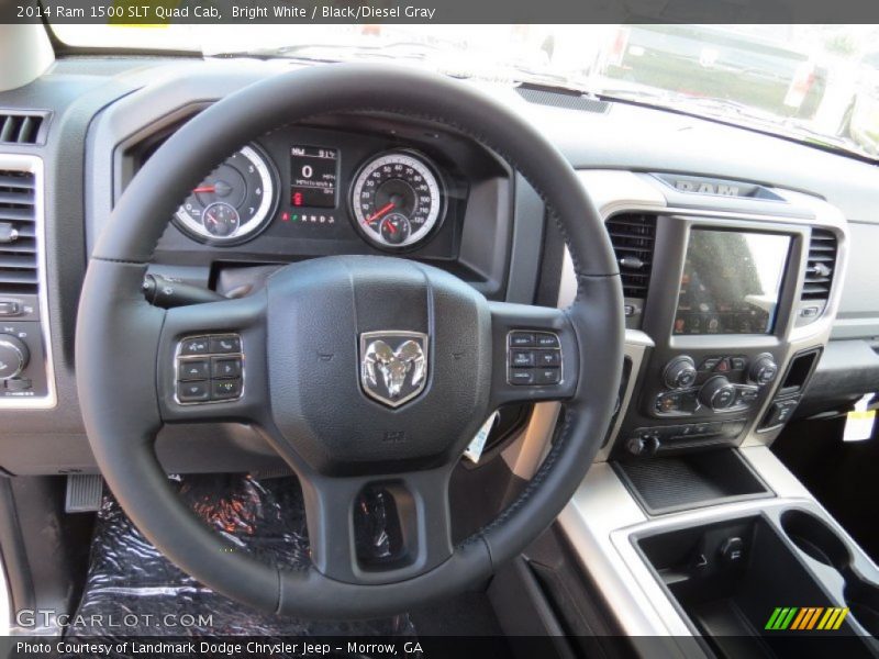 Bright White / Black/Diesel Gray 2014 Ram 1500 SLT Quad Cab
