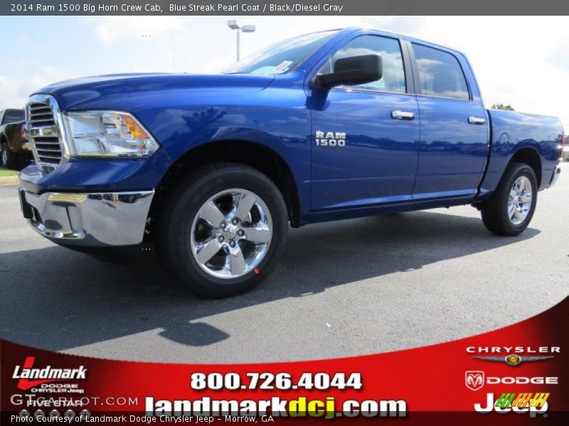 Blue Streak Pearl Coat / Black/Diesel Gray 2014 Ram 1500 Big Horn Crew Cab