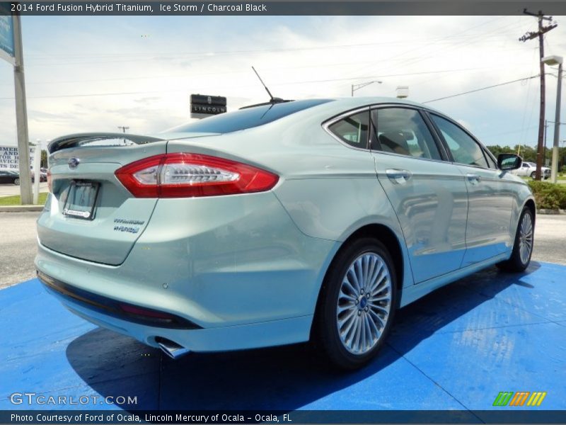 Ice Storm / Charcoal Black 2014 Ford Fusion Hybrid Titanium