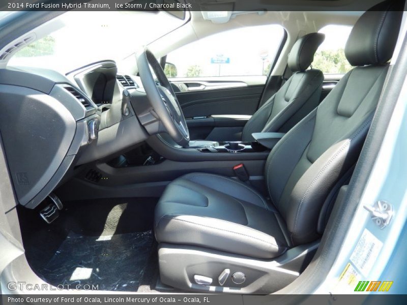 Ice Storm / Charcoal Black 2014 Ford Fusion Hybrid Titanium