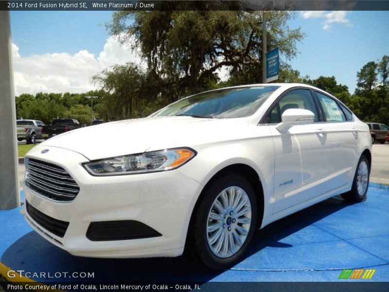 White Platinum / Dune 2014 Ford Fusion Hybrid SE