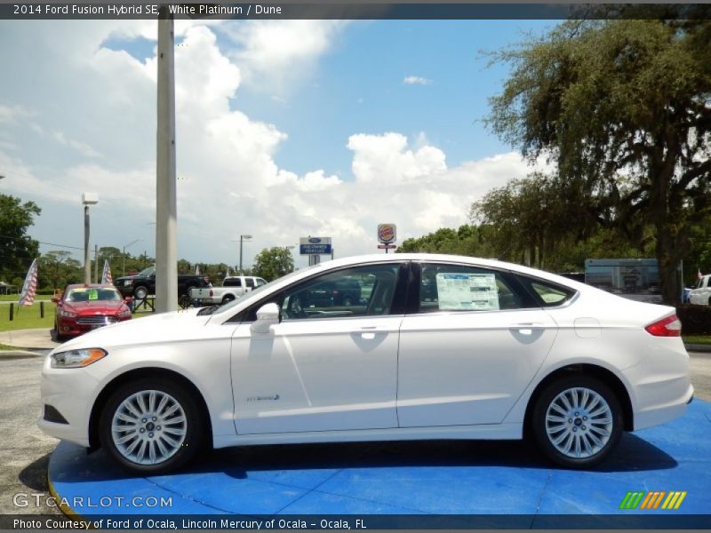 White Platinum / Dune 2014 Ford Fusion Hybrid SE