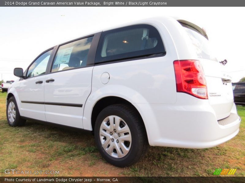 Bright White / Black/Light Graystone 2014 Dodge Grand Caravan American Value Package