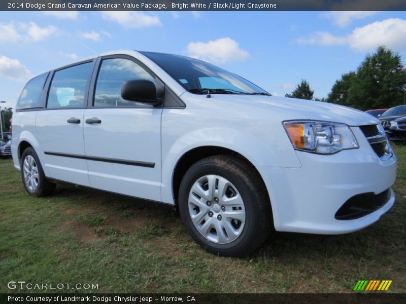 Bright White / Black/Light Graystone 2014 Dodge Grand Caravan American Value Package