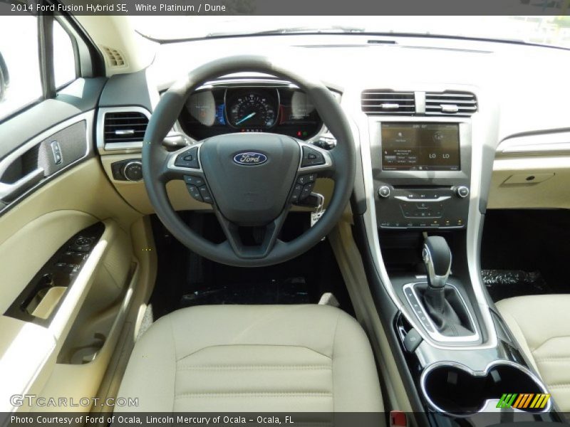 White Platinum / Dune 2014 Ford Fusion Hybrid SE