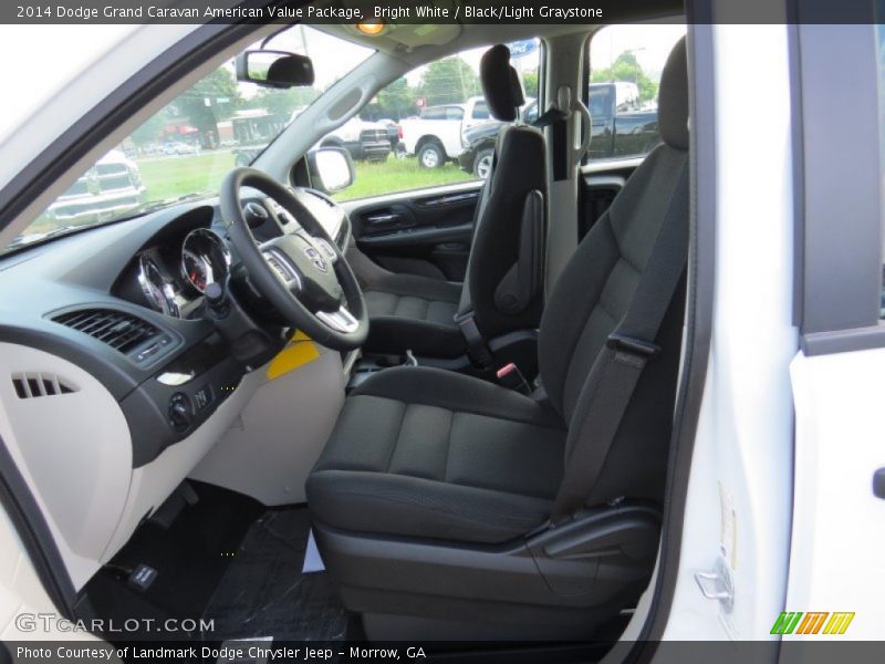 Bright White / Black/Light Graystone 2014 Dodge Grand Caravan American Value Package