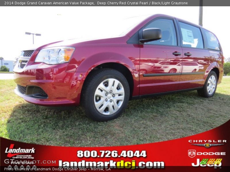 Deep Cherry Red Crystal Pearl / Black/Light Graystone 2014 Dodge Grand Caravan American Value Package