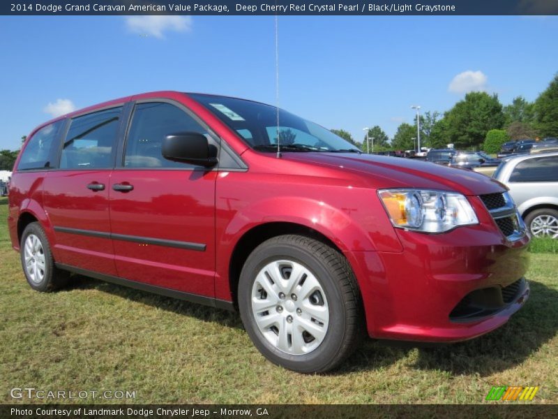 Deep Cherry Red Crystal Pearl / Black/Light Graystone 2014 Dodge Grand Caravan American Value Package