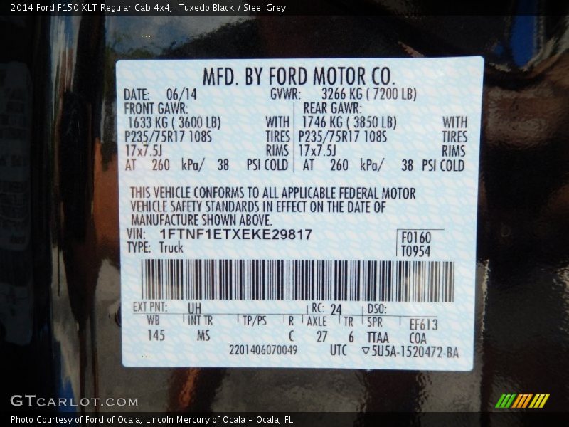 Tuxedo Black / Steel Grey 2014 Ford F150 XLT Regular Cab 4x4