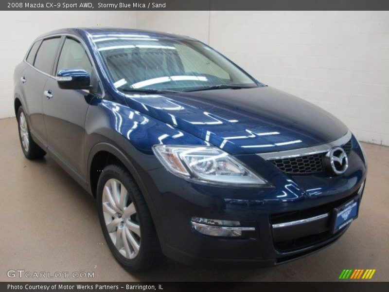Stormy Blue Mica / Sand 2008 Mazda CX-9 Sport AWD