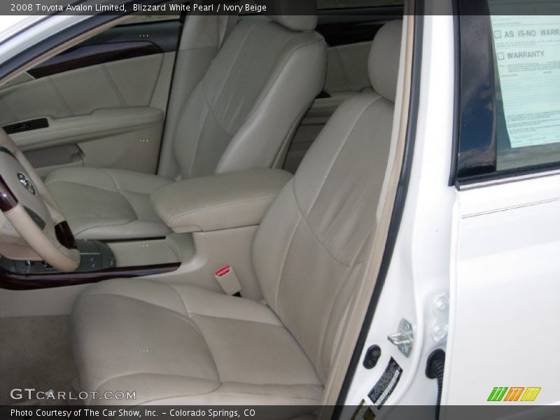 Blizzard White Pearl / Ivory Beige 2008 Toyota Avalon Limited