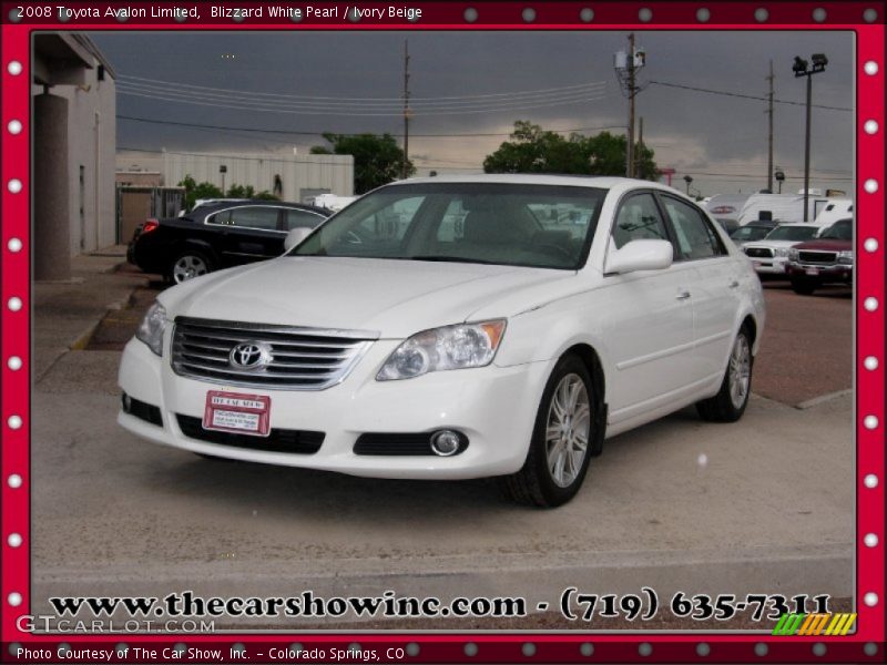 Blizzard White Pearl / Ivory Beige 2008 Toyota Avalon Limited
