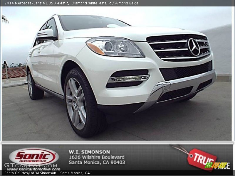 Diamond White Metallic / Almond Beige 2014 Mercedes-Benz ML 350 4Matic
