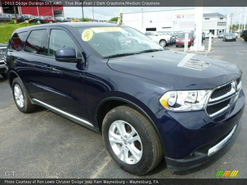 True Blue Pearl / Dark Graystone/Medium Graystone 2013 Dodge Durango SXT AWD
