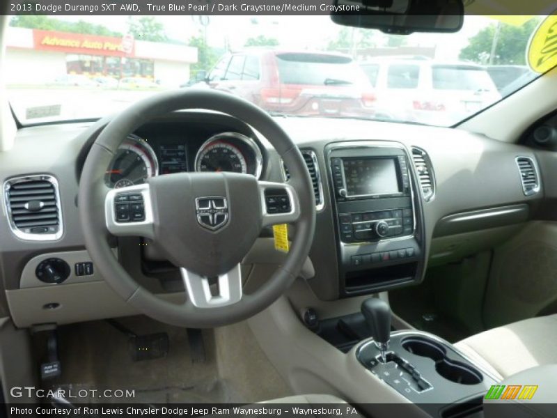 True Blue Pearl / Dark Graystone/Medium Graystone 2013 Dodge Durango SXT AWD