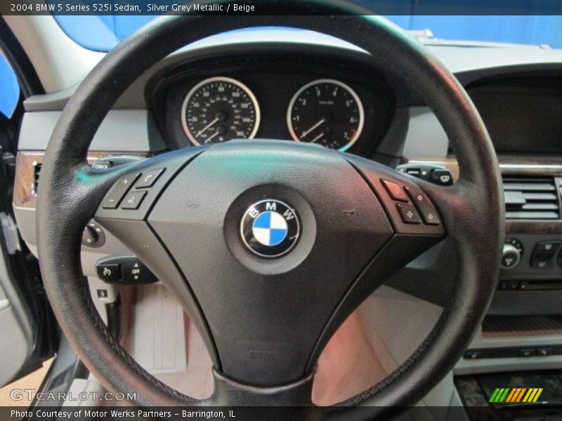 Silver Grey Metallic / Beige 2004 BMW 5 Series 525i Sedan