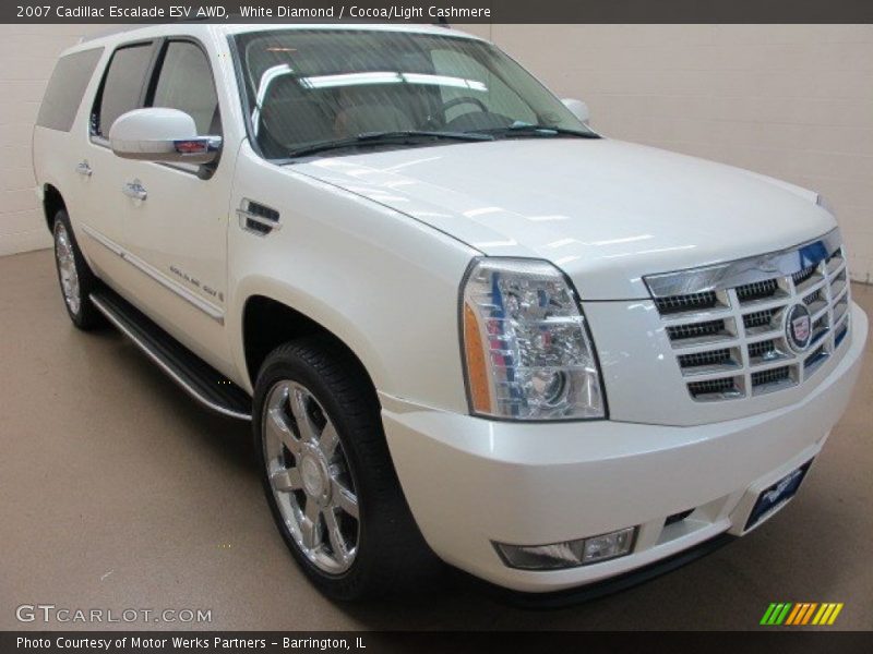 White Diamond / Cocoa/Light Cashmere 2007 Cadillac Escalade ESV AWD