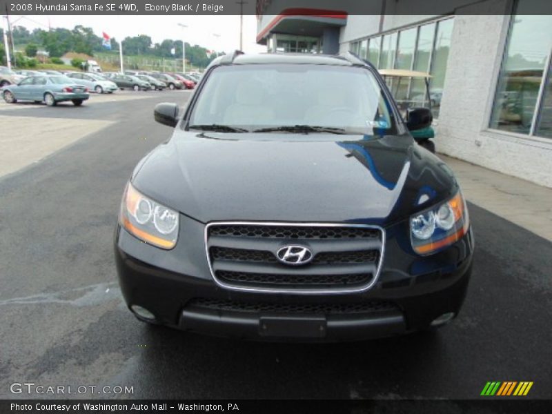 Ebony Black / Beige 2008 Hyundai Santa Fe SE 4WD
