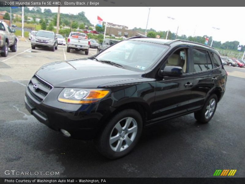 Ebony Black / Beige 2008 Hyundai Santa Fe SE 4WD