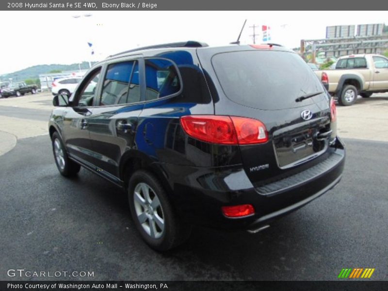 Ebony Black / Beige 2008 Hyundai Santa Fe SE 4WD