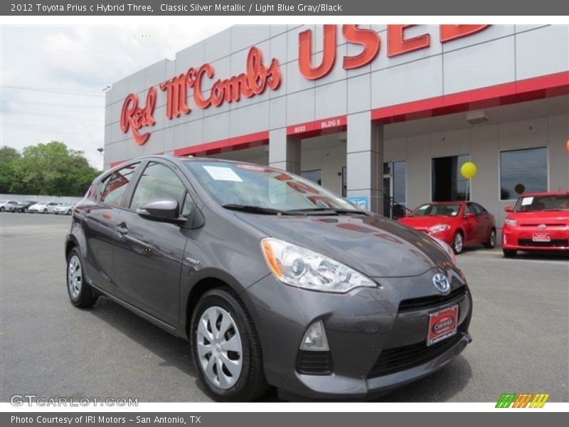 Classic Silver Metallic / Light Blue Gray/Black 2012 Toyota Prius c Hybrid Three