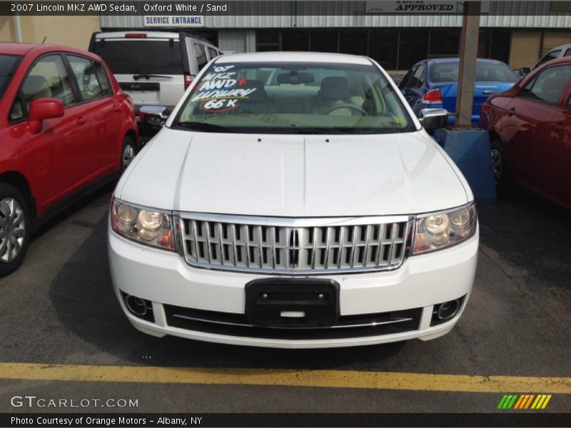 Oxford White / Sand 2007 Lincoln MKZ AWD Sedan