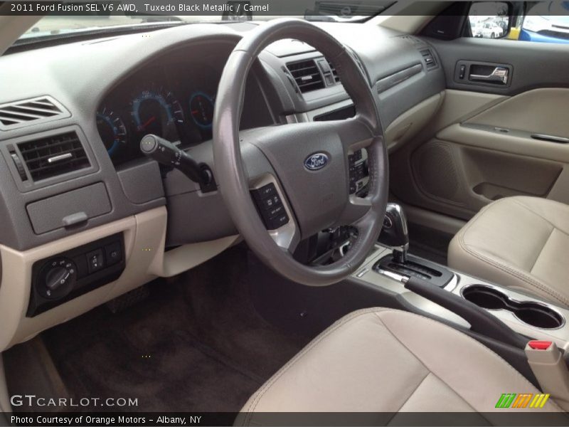 Tuxedo Black Metallic / Camel 2011 Ford Fusion SEL V6 AWD