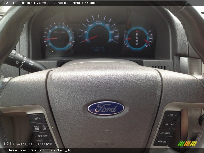 Tuxedo Black Metallic / Camel 2011 Ford Fusion SEL V6 AWD