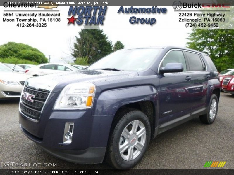 Atlantis Blue Metallic / Jet Black 2014 GMC Terrain SLE AWD