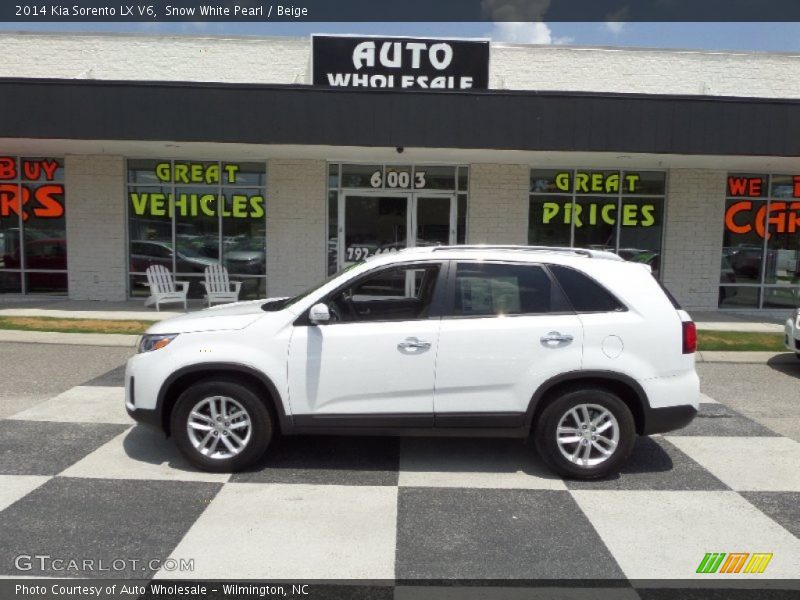 Snow White Pearl / Beige 2014 Kia Sorento LX V6