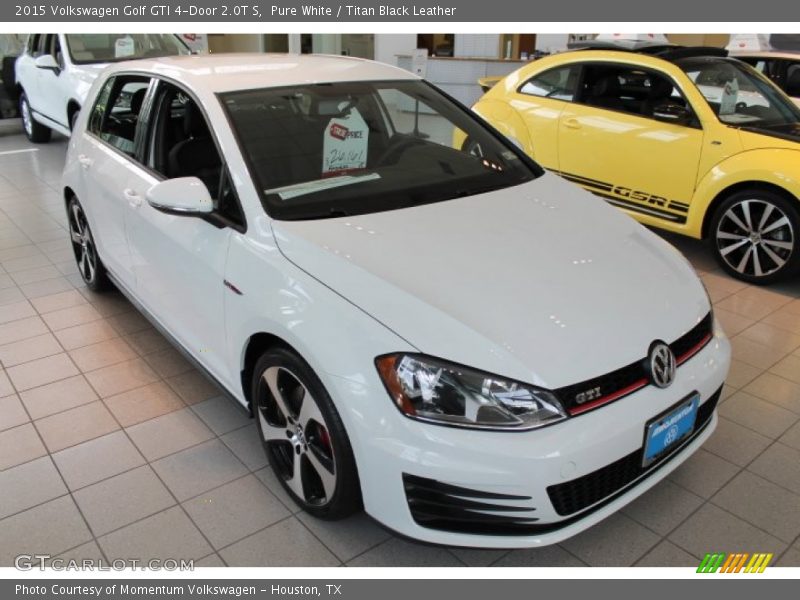 Pure White / Titan Black Leather 2015 Volkswagen Golf GTI 4-Door 2.0T S
