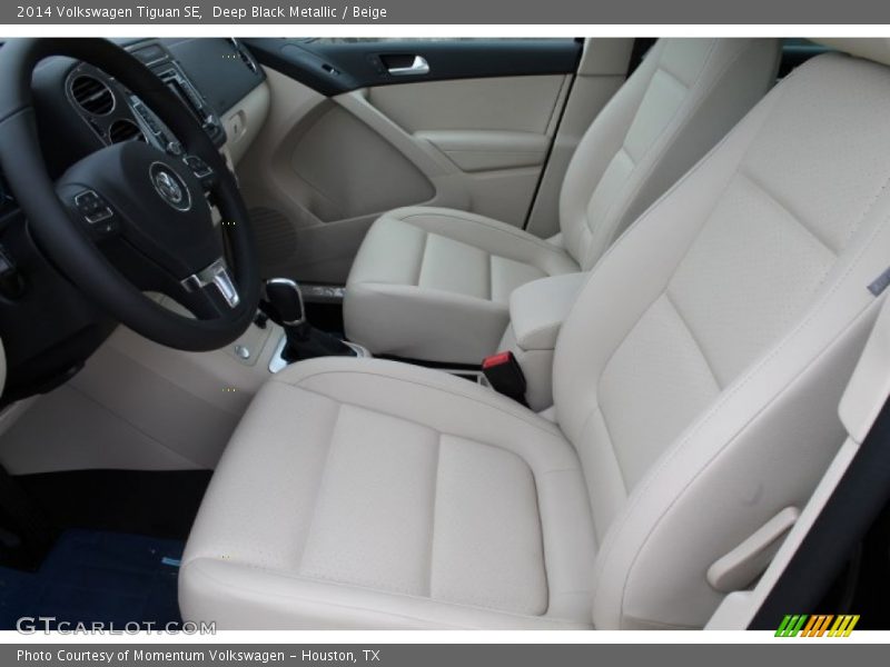 Deep Black Metallic / Beige 2014 Volkswagen Tiguan SE