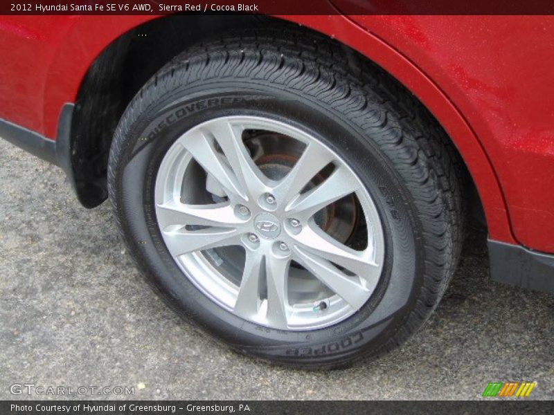 Sierra Red / Cocoa Black 2012 Hyundai Santa Fe SE V6 AWD