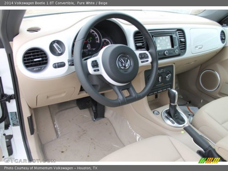 Pure White / Beige 2014 Volkswagen Beetle 1.8T Convertible