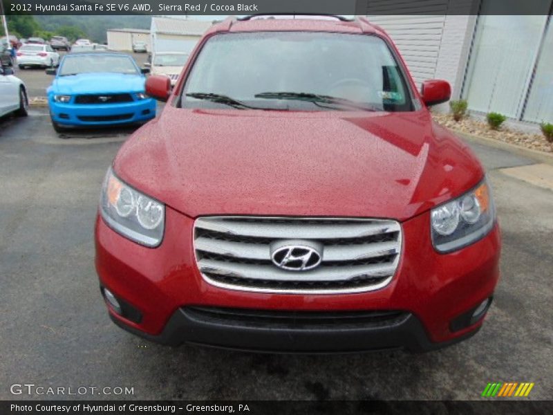 Sierra Red / Cocoa Black 2012 Hyundai Santa Fe SE V6 AWD