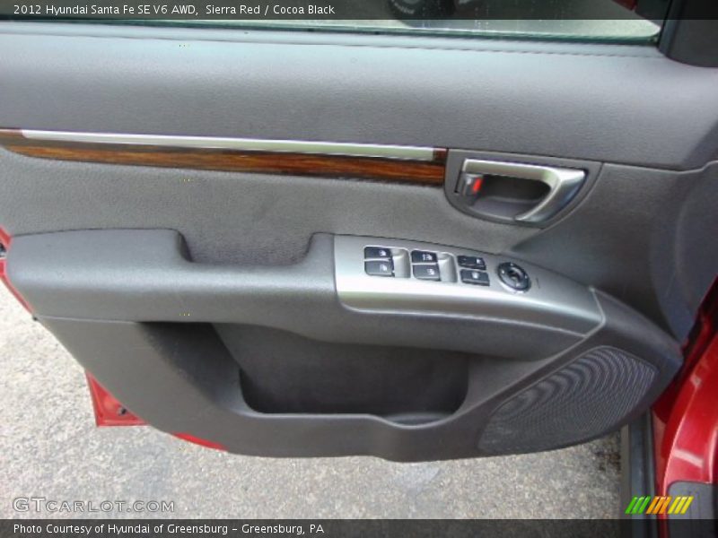 Sierra Red / Cocoa Black 2012 Hyundai Santa Fe SE V6 AWD
